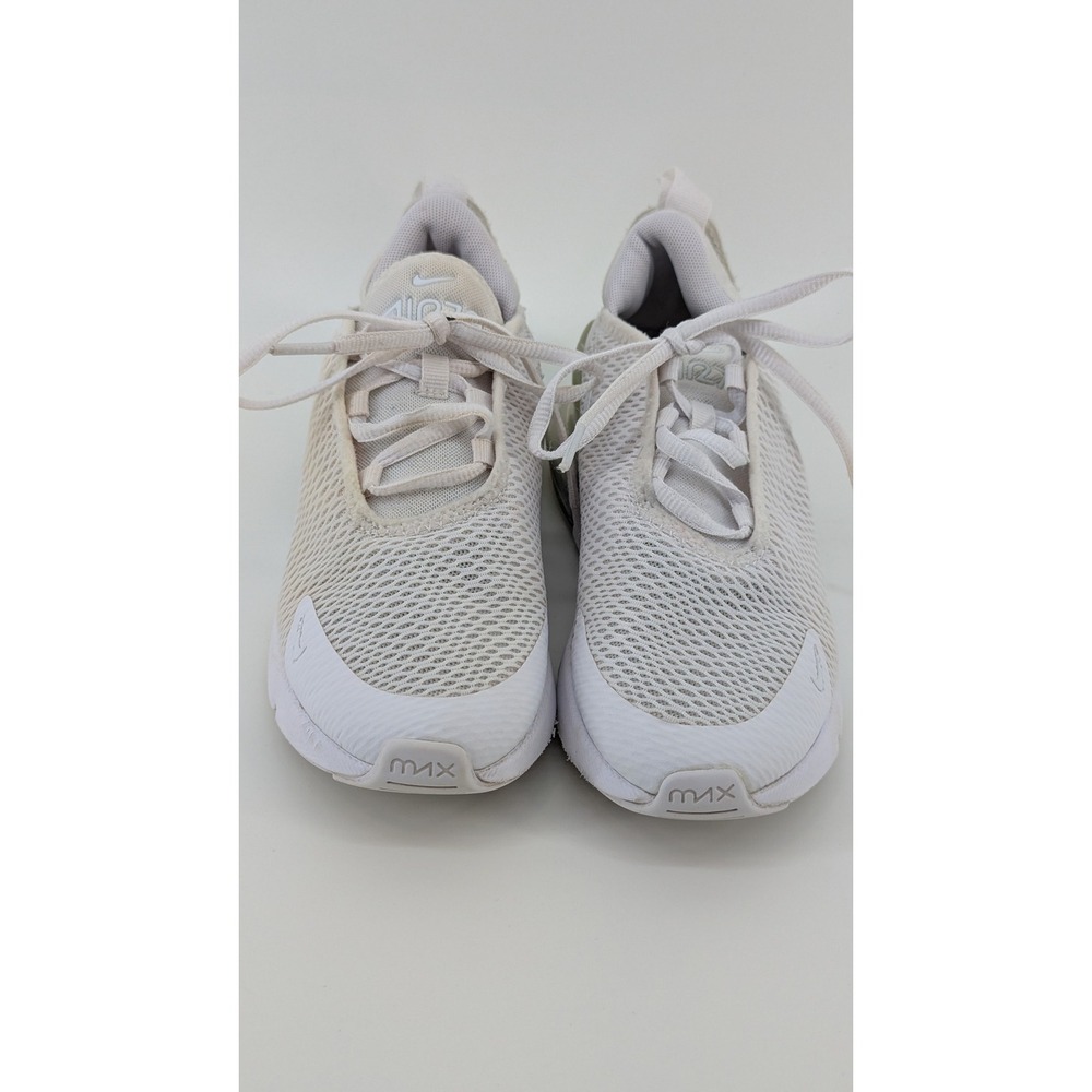 Nike Air Max 270 White Mesh Running Shoes Kids Size 2.5Y BQ5776-101
